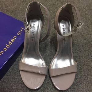 Madden Girl tan ankle strap heels 6.5
